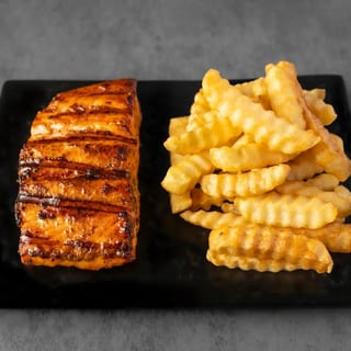 Grilled Salmon with Fries