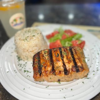 Salmon Platter (Includes Rice & Salad)